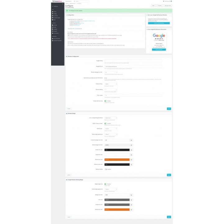 Google My Business: display reviews & invitations